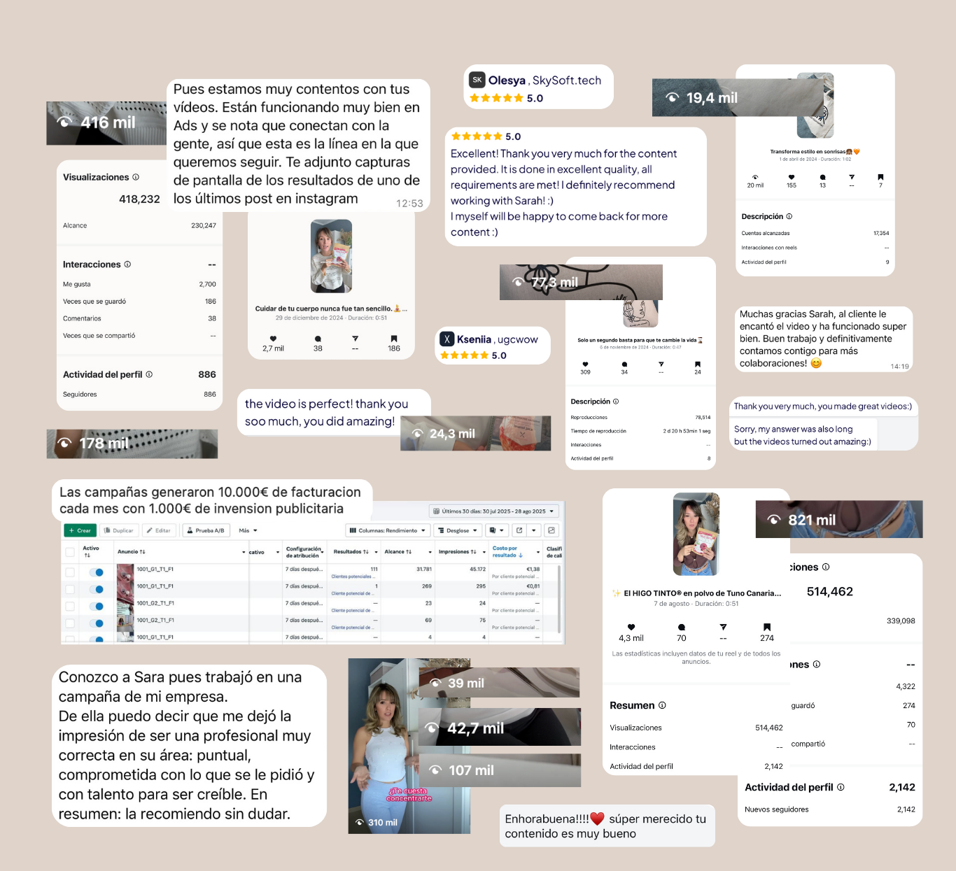Opiniones marcas de saraconhache UGC